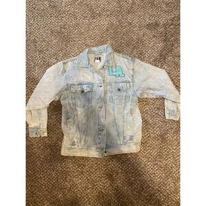 Vintage LA Blues Like LA gear Denim Jacket Womens Medium Clean Acid Wash Rare